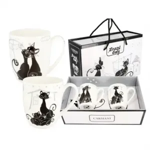 Komplet dwóch kubków Carmani 450ml - Koty